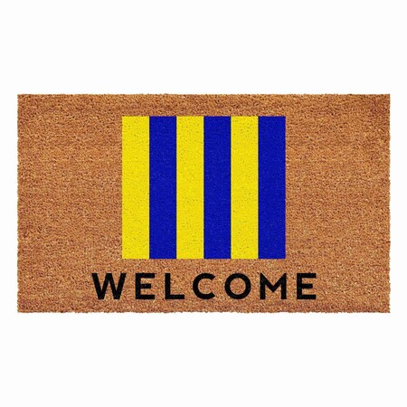 Calloway Mills Personalized Door Mat, Blue, Yellow, Black, Natural, 36 in W x 72 in L 108123672G